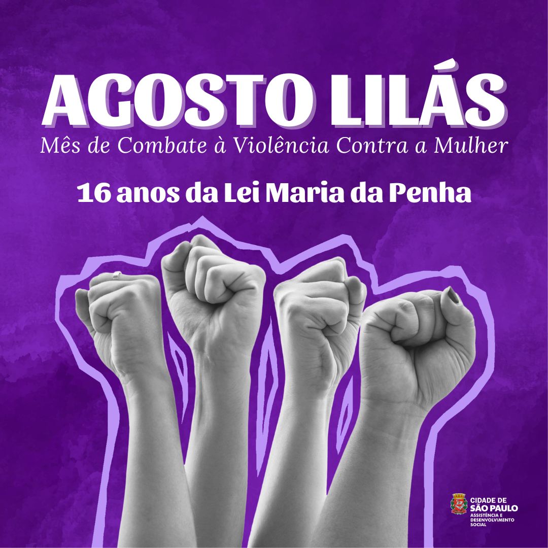 Cartaz da campanha Agosto Lilás